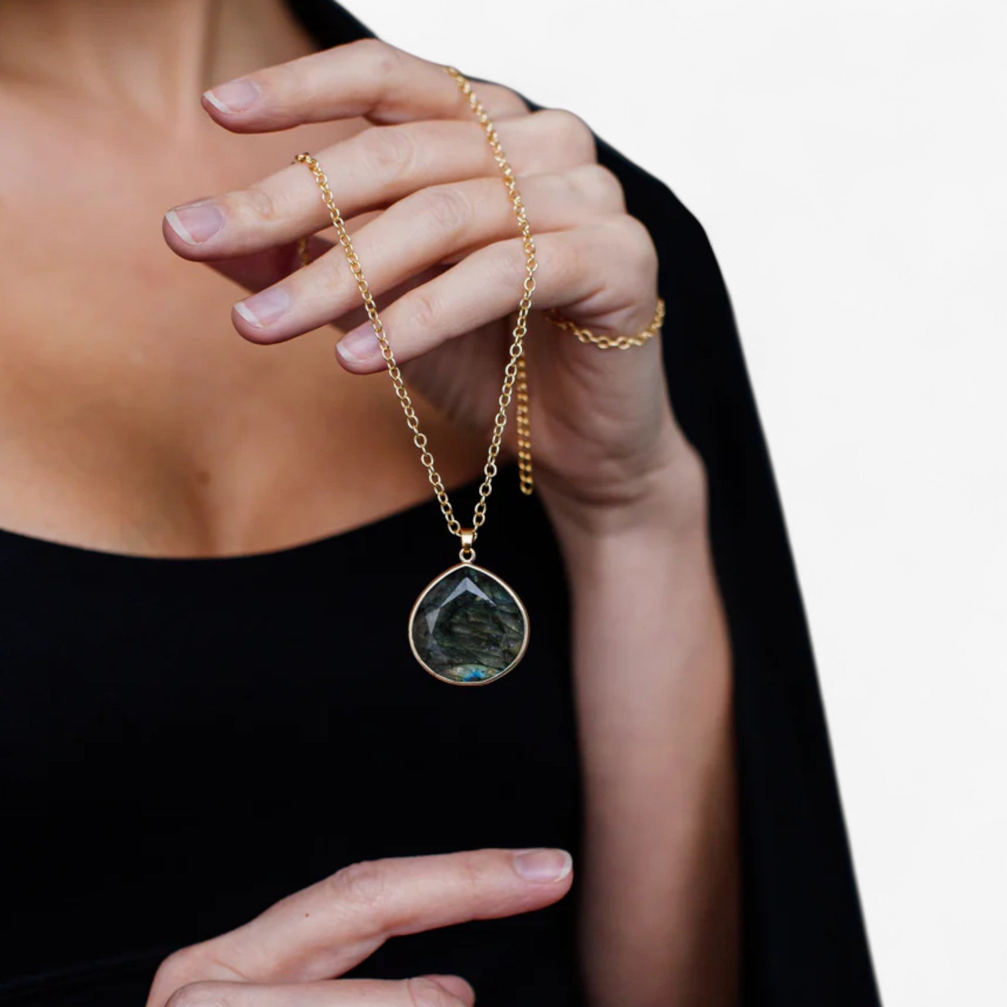 Collana in oro con labradorite naturale Lana Donna - - Chains Necklaces collana collana labradorite donna jewelry labradorite lana naturale NECKLACES Necklaces for Women - Concept Palermo