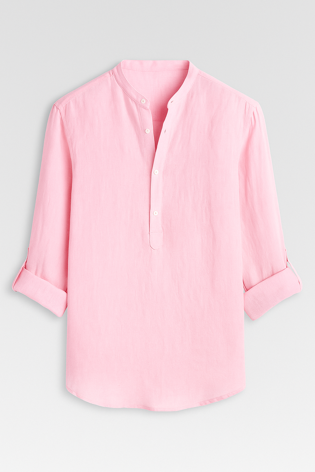 Camicia Uomo Leggera in Lino, Traspirante, Manica Lunga - Rosa - camicia camicia leggera leggera lino men men's top clothes Shirts uomo - Concept Palermo
