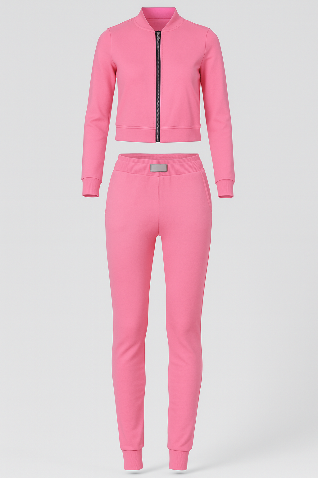 Completo sportivo da donna per tempo libero con giacca a zip e pantaloni jogger - Rosa - completo completo sportivo donna giacca jogger libero outfit sets pantaloni sport - Concept Palermo