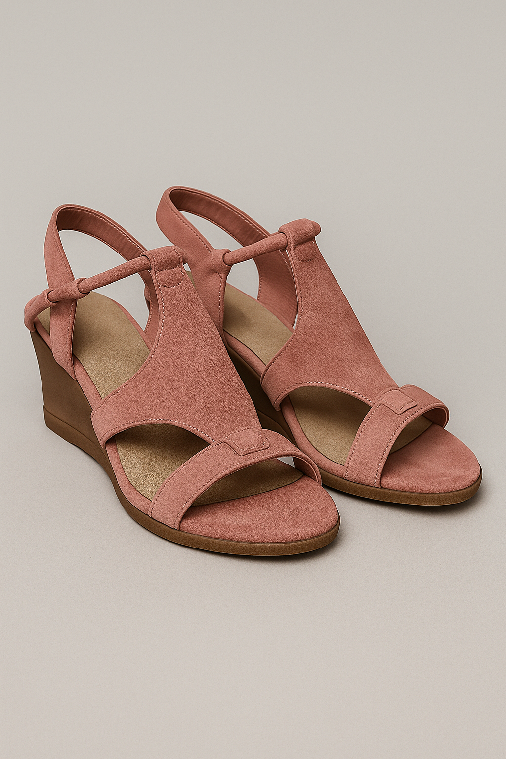 Sandali Zeppa Donna con Cinturino Caviglia in Ecopelle Nera Eleganti - Rosa - alla casual sandals caviglia cinturino fashion Ladies Sandals sandali sandali zeppa sandals women Women's Sandals zeppa - Concept Palermo