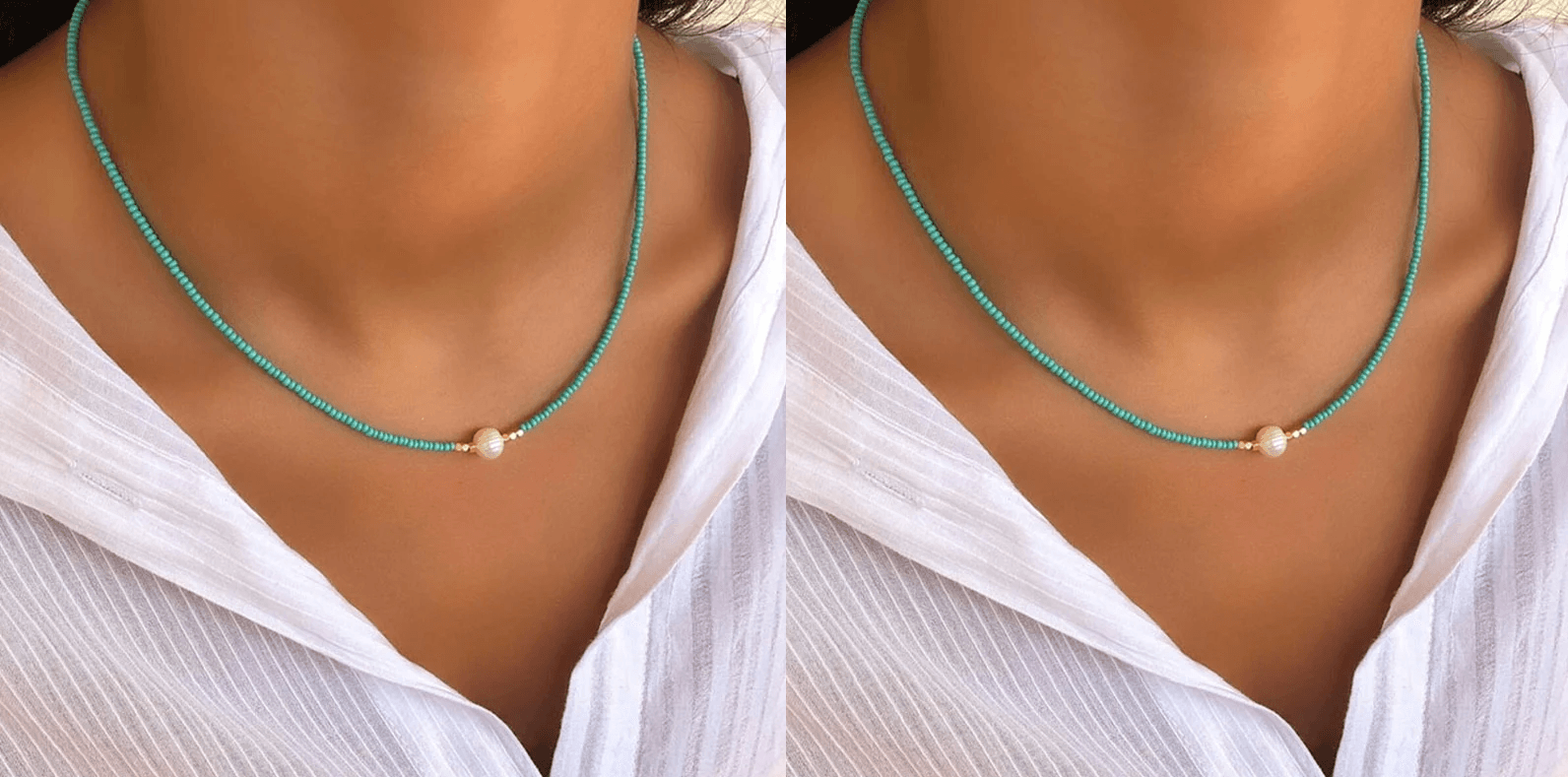Pocket Pearl™ - Collana con perle naturali 1+1 Lana Donna - Turchese + Turchese (1+1 gratis) - collana donna jewelry lana naturali necklace NECKLACES Necklaces for Women pearl perle pocket woman - Concept Palermo