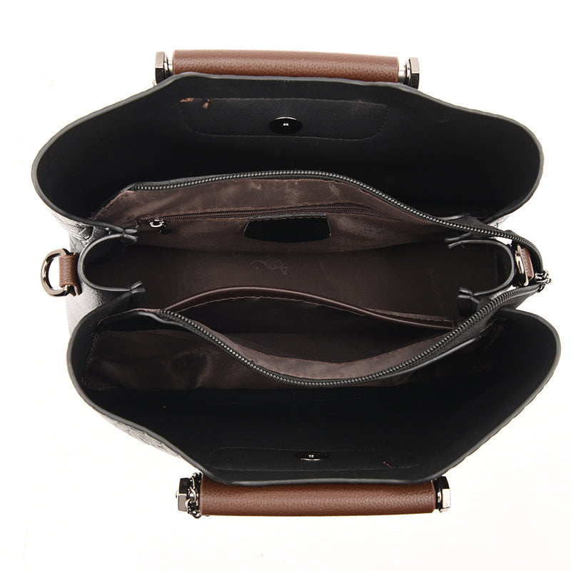 Borsa a Spalla Clea Nera in Vera Pelle da Donna, Elegante e di Lusso - - bags borsa borsa clea clea handbags pelle women bags Women's handbags - Concept Palermo