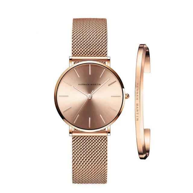 Orologio da donna in acciaio inossidabile argento Hannah Martin - Bracciale in maglia milanese elegante e alla moda - O rosa - acier all cross-from-marche-lino-15830596321629 hannah hannah martin Horloges jewelry martin montre New-google new_for_google_may Watches - Concept Palermo