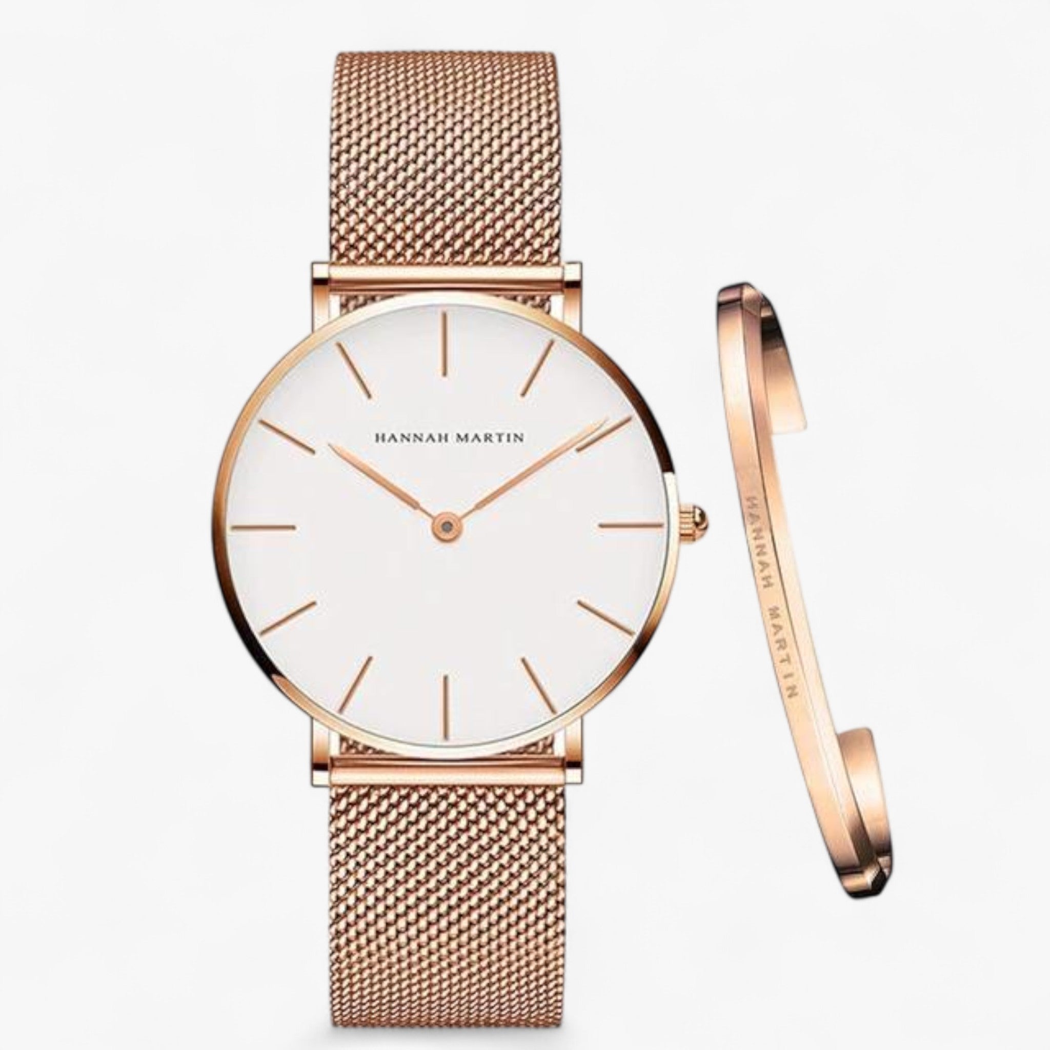 Orologio Hannah Martin Uomo Elegante al Quarzo con Cinturino in Pelle Nero - Oro rosa Bianco - all hannah Horloges jewelry martin orologio orologio hannah uomo Watches - Concept Palermo