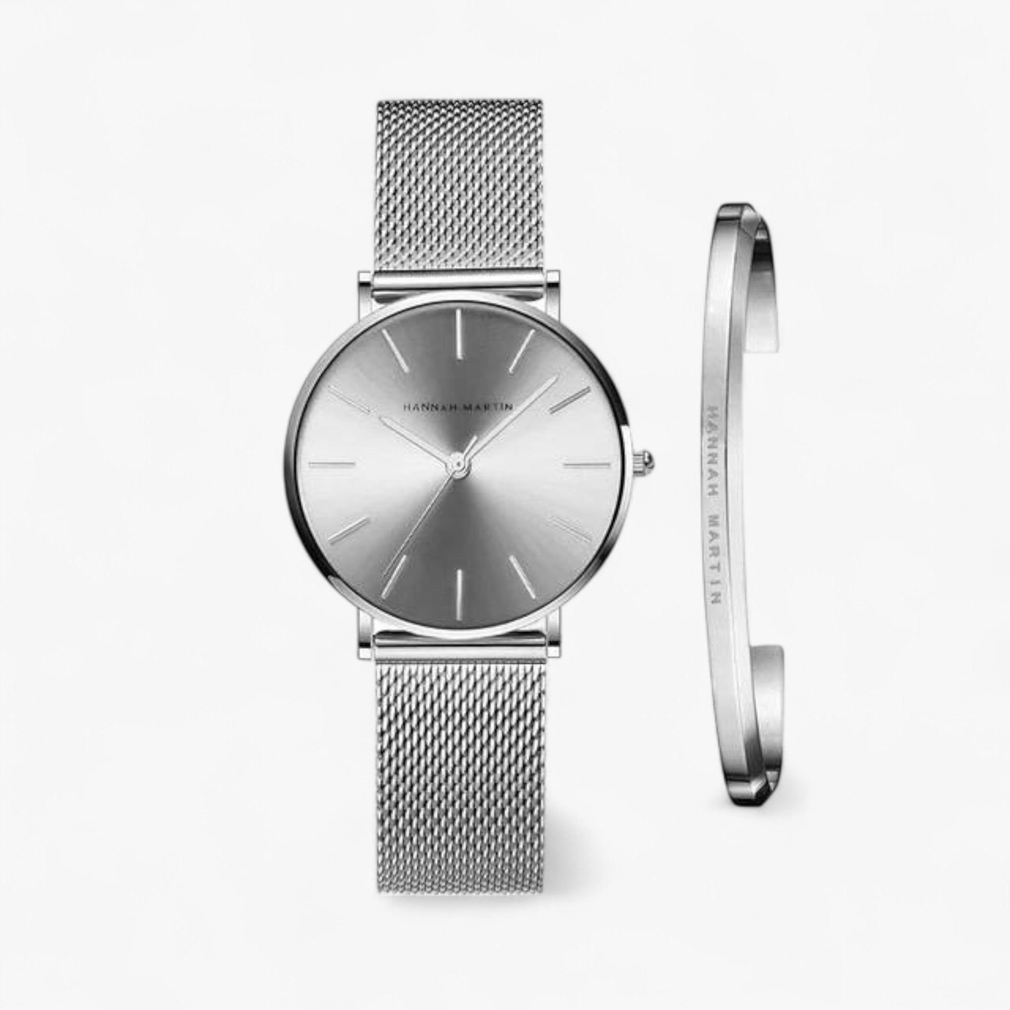 Orologio Hannah Martin Uomo Elegante al Quarzo con Cinturino in Pelle Nero - Argento - all hannah Horloges jewelry martin orologio orologio hannah uomo Watches - Concept Palermo