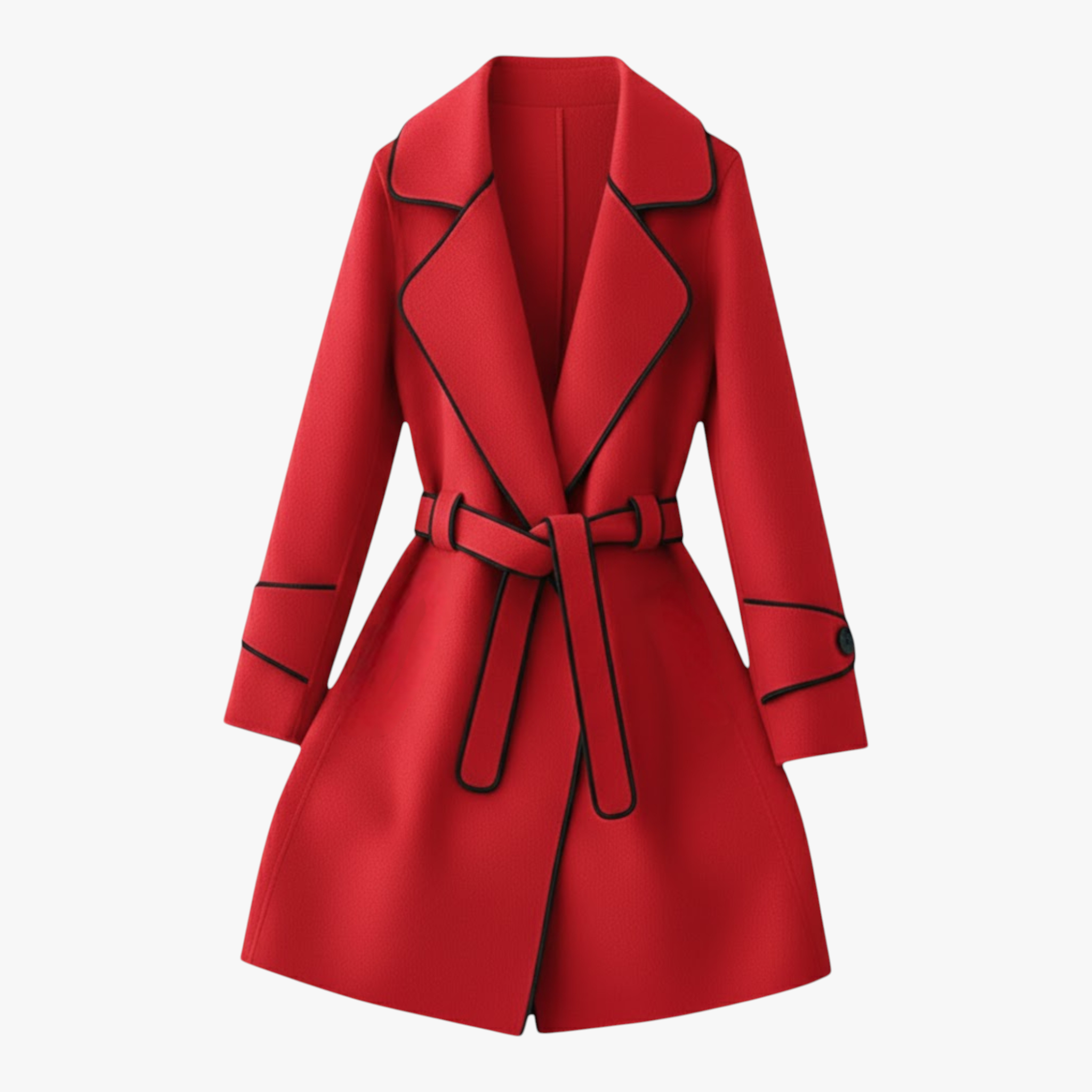 Giacca Invernale Donna con Cintura - Rosso - capispalla cappotti autunno inverno cappotti con cintura cappotti e giacche da donna cardigan cintura donna giacca giacca invernale giacche da donna giacche eleganti invernale moda femminile soprabito elegante - Concept Palermo