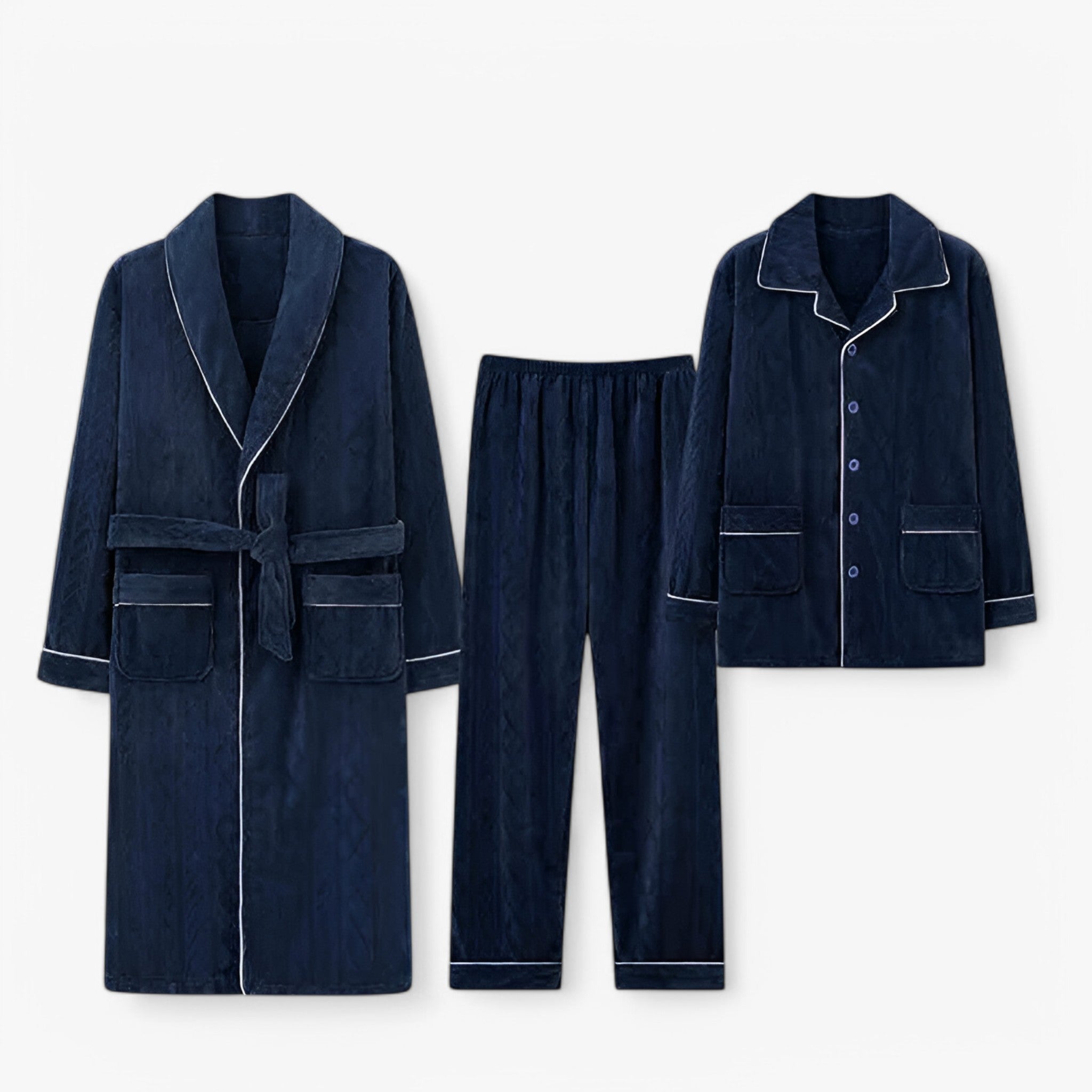 Completo Loungewear in Velluto - Blu scuro - completo completo loungewear isabella | completo loungewear in velluto - € loungewear velluto - Concept Palermo