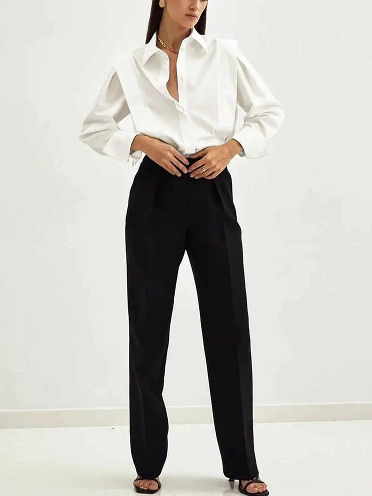 Camicia squadrata da donna a bottoni multipli colori vari