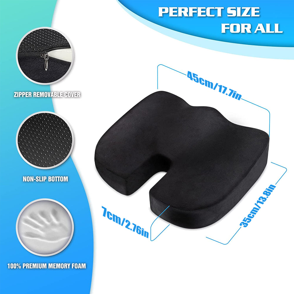 Cuscino Ergonomico Sciatico & Lombare in Schiuma a Memoria Premium – Ufficio/Auto