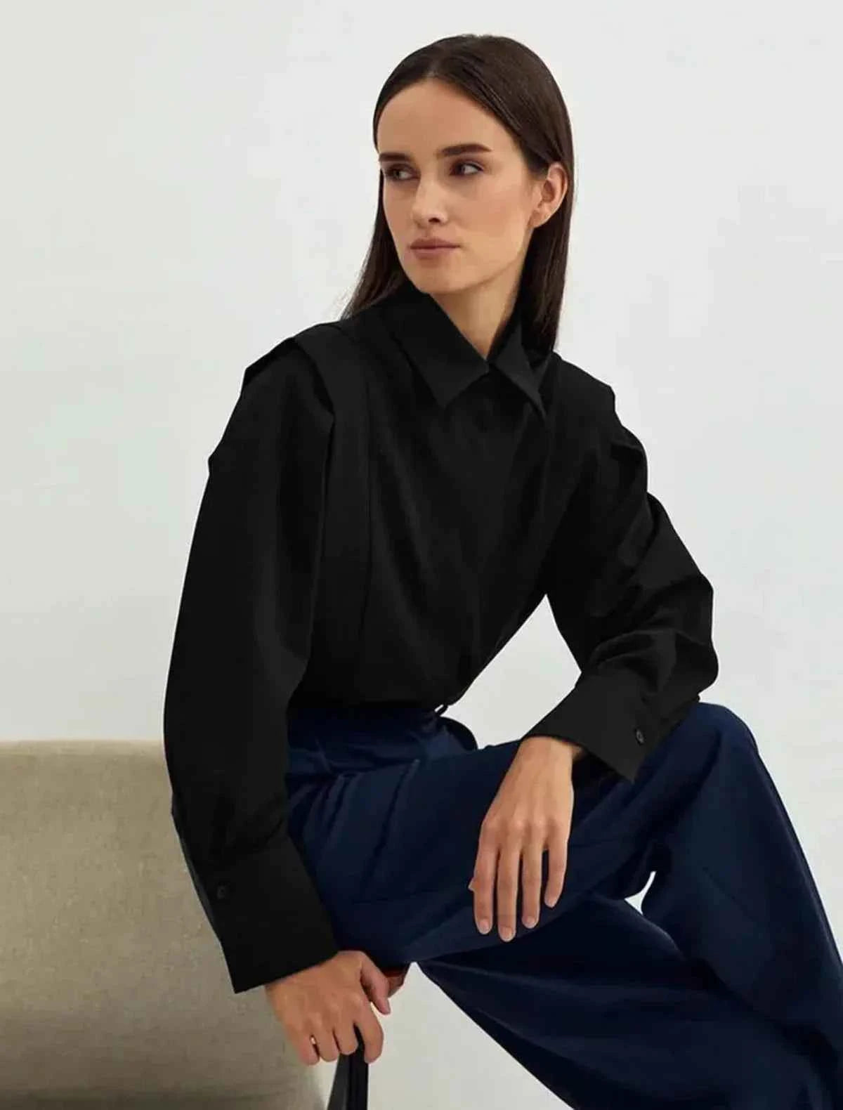 Camicia squadrata da donna a bottoni multipli colori vari