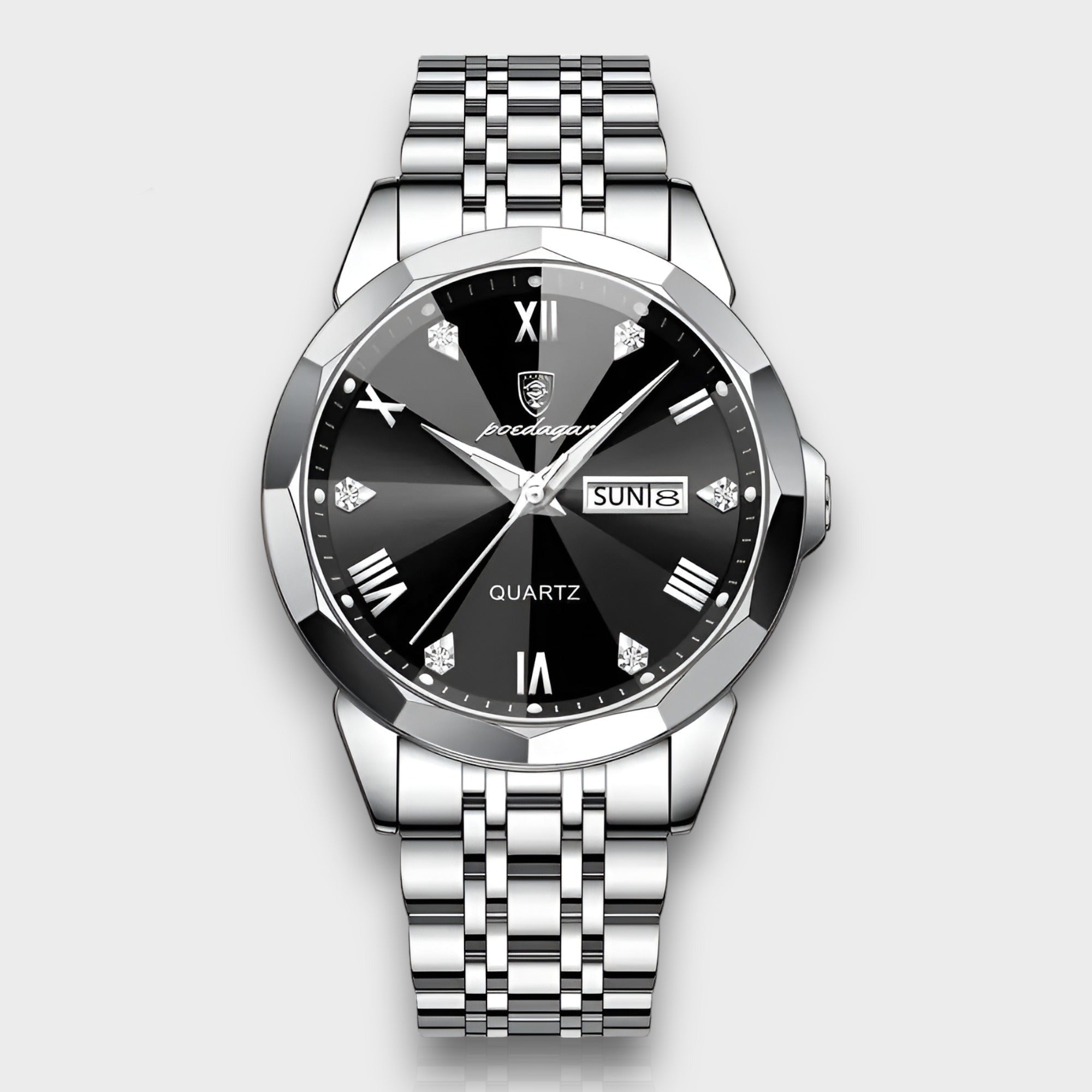 Rhombus™ - Orologio da Uomo Luksus - Argento Nero - luksus Old (Google) old_google orologio rhombus uomo watches - Concept Palermo