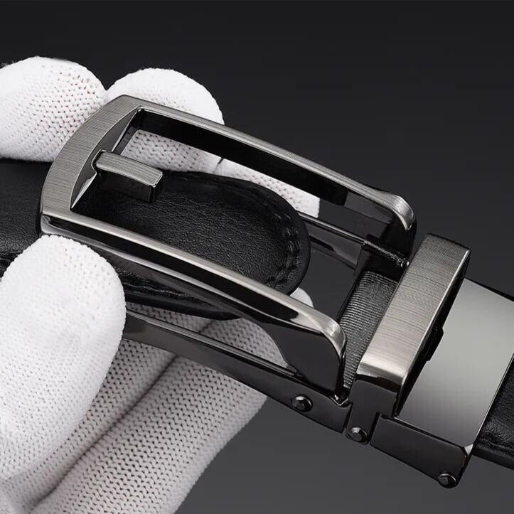 Cintura Uomo Senza Buchi Regolabile in Pelle Nera - Misura Unica - - Belts belts for men buchi cintura cintura regolabile Mens belt regolabile uomo - Concept Palermo