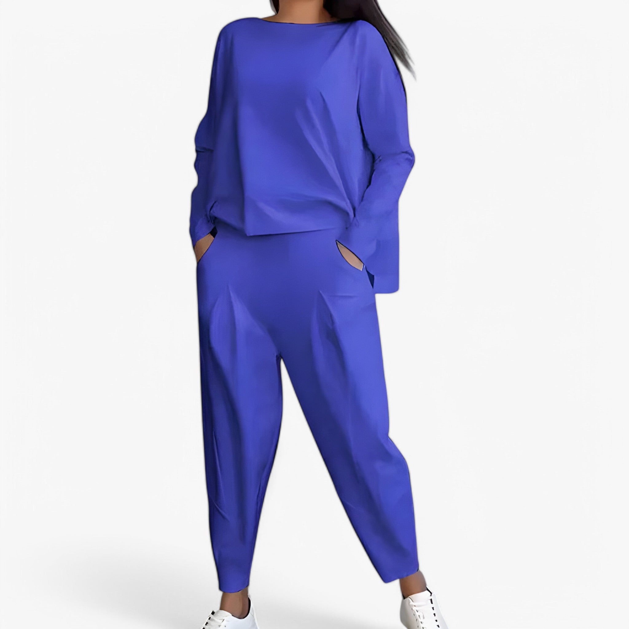 Set di pantaloni della tuta - Accogliente e alla moda Donna - Blu - accogliente alla donna moda outfit sets pantaloni pantaloni tuta tuta - Concept Palermo