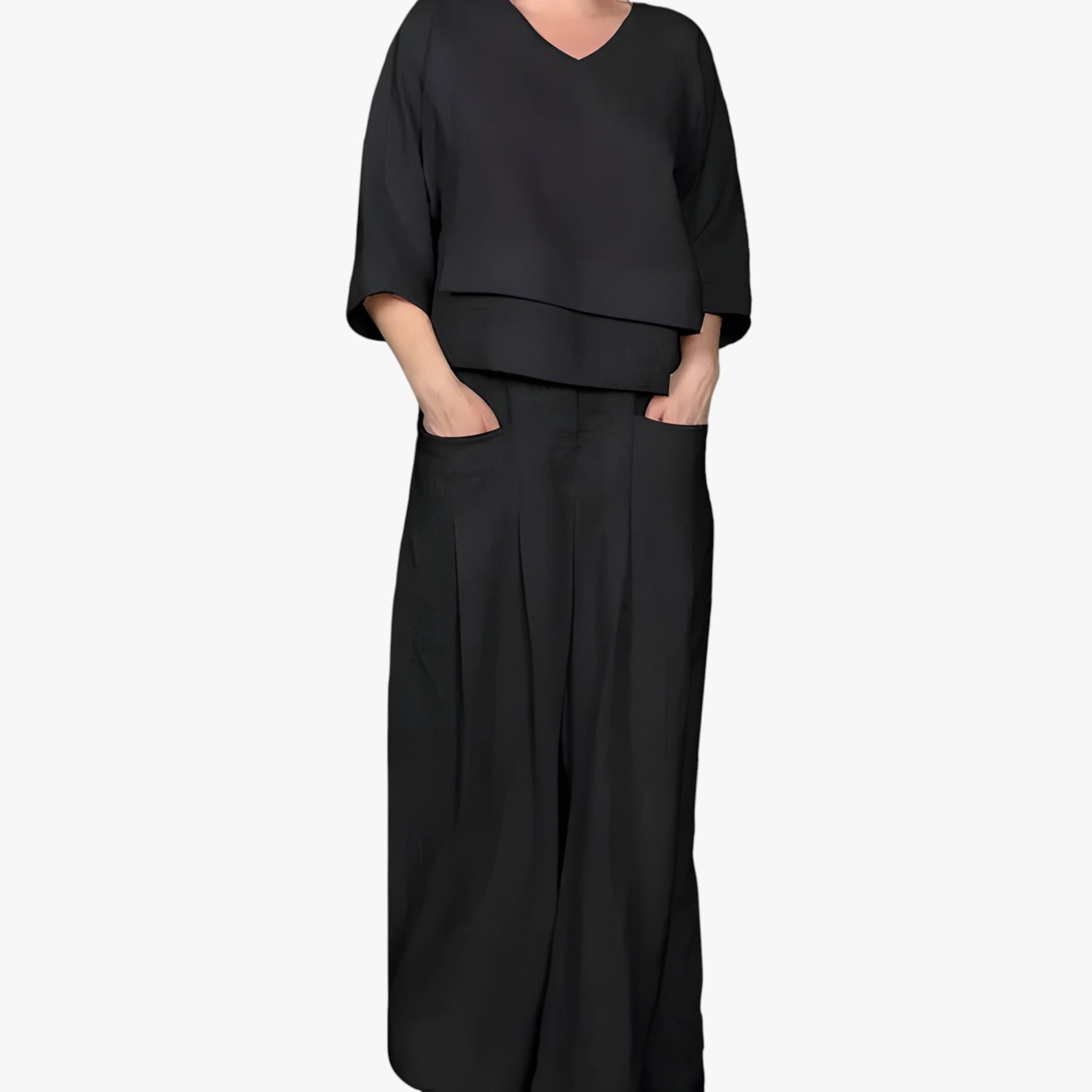 Conjunto de dos piezas para mujer en poliéster elegante - Varios colores y tallas