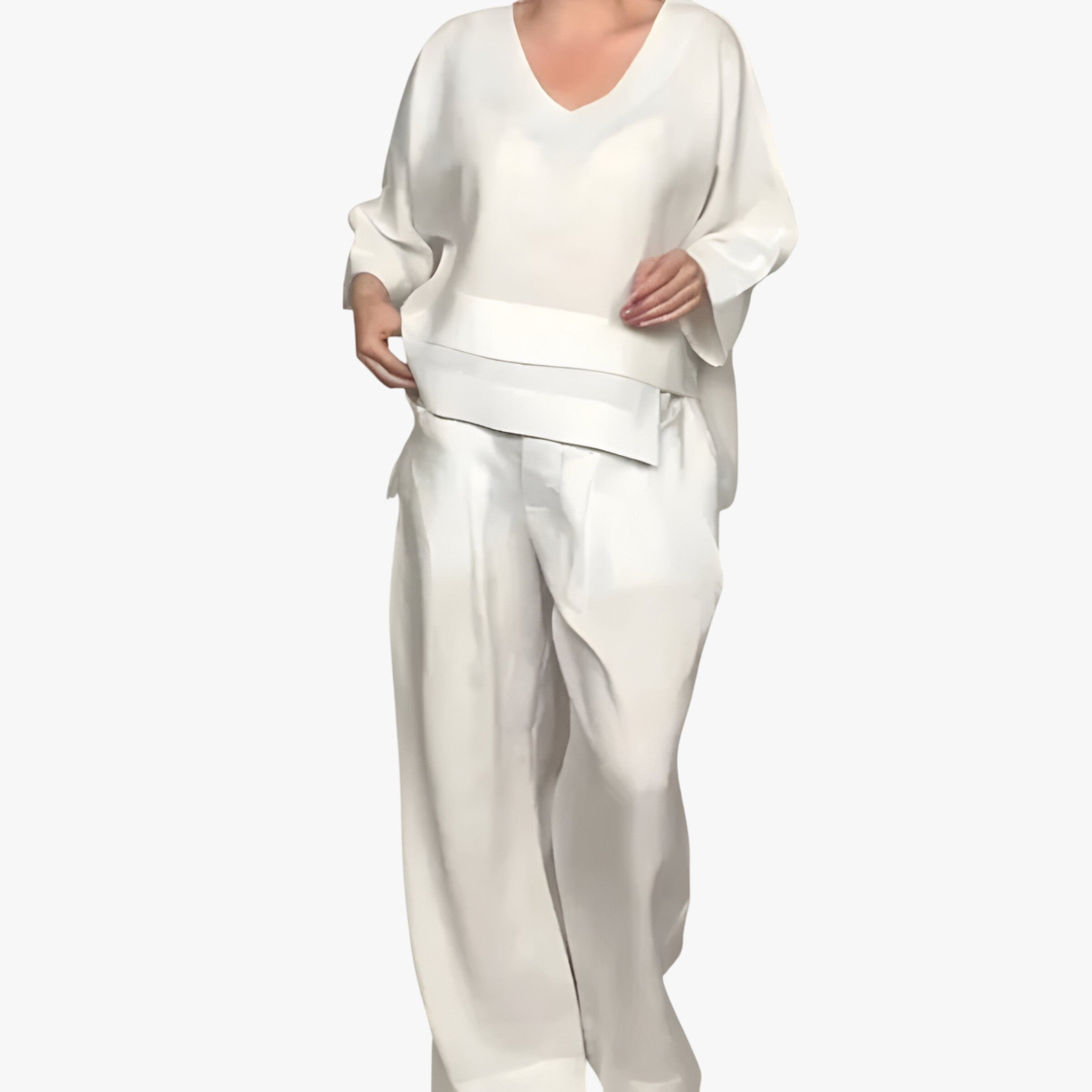 Conjunto de dos piezas para mujer en poliéster elegante - Varios colores y tallas