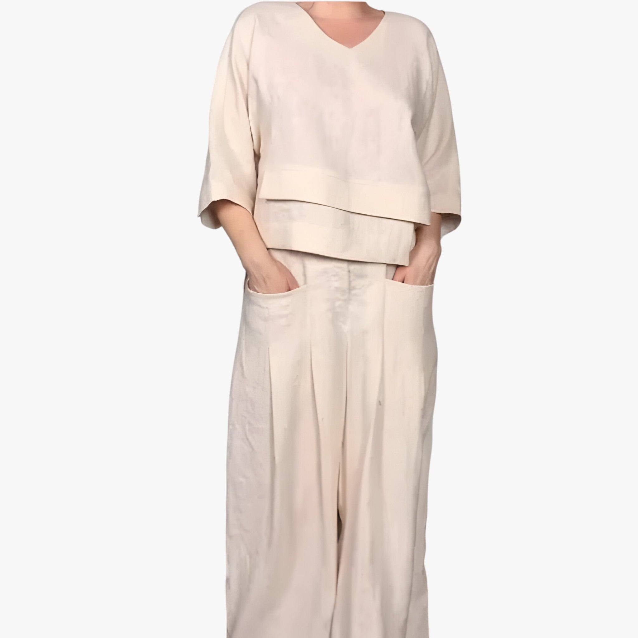 Conjunto de dos piezas para mujer en poliéster elegante - Varios colores y tallas