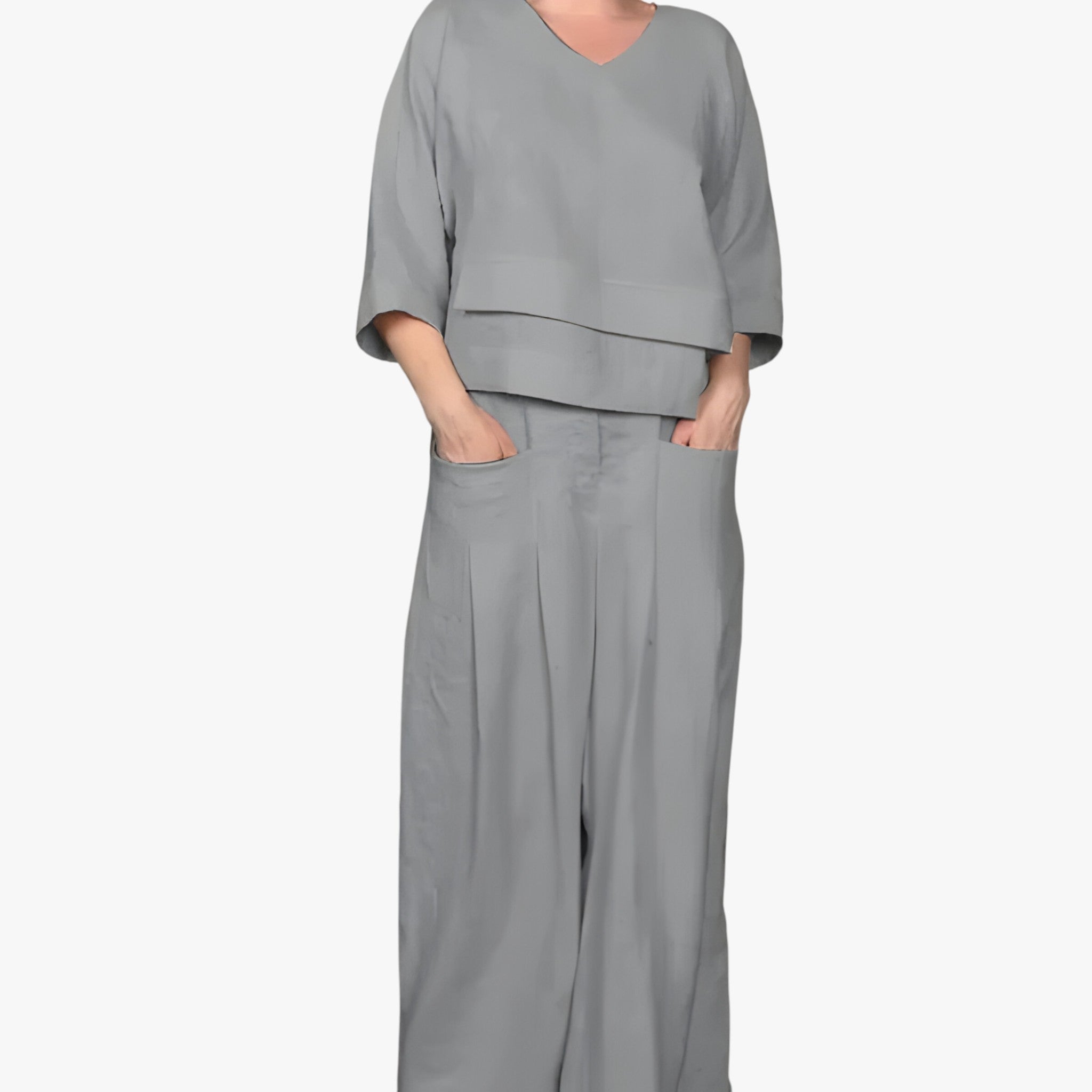 Conjunto de dos piezas para mujer en poliéster elegante - Varios colores y tallas