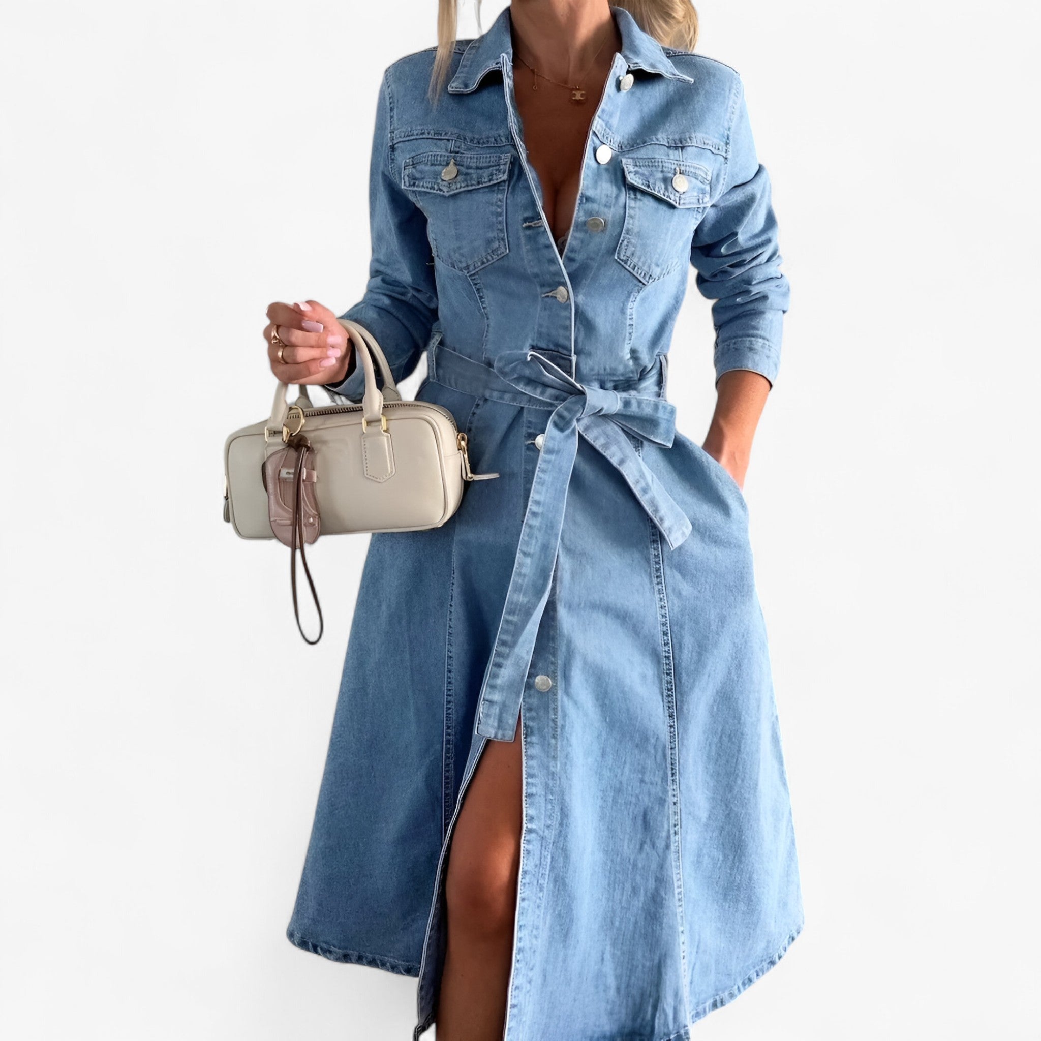 Abito di Jeans da Donna - - abito abito a maniche lunghe abito a portafoglio abito aderente abito alla moda abito casual abito che valorizza la figura abito chic abito comodo abito da cocktail abito da donna abito da festa abito da sera abito da ufficio abito elegante abito estivo abito floreale abito fluido abito in tessuto morbido abito lungo abito midi abito mini abito must-have abito senza maniche abito svasato moda donna moda donna moderna moda per tutti i giorni outfit con abito - Concept Palermo