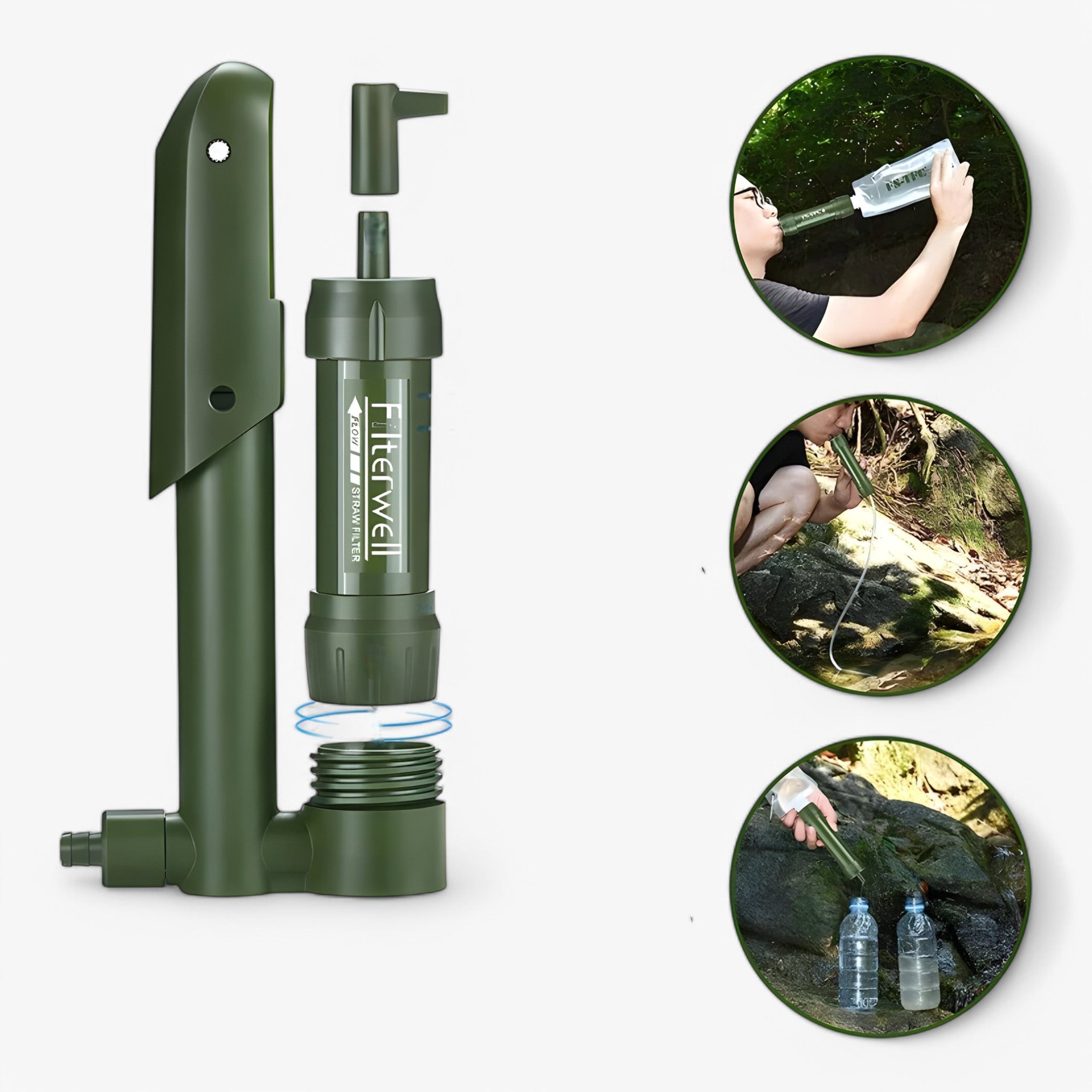 Pompa a Mano Portatile per Filtrare l'Acqua - Purificatore di Bevande Compatto Uomo - - acqua bevande compact waterfilter compatto draagbare waterfilter drinkwater purifier filtrare filtratie systeem handpomp waterfilter home & garden kampeeraccessoires lichtgewicht waterfilter mano noodwaterfilter outdoor survival uitrusting pompa pompa mano - Concept Palermo