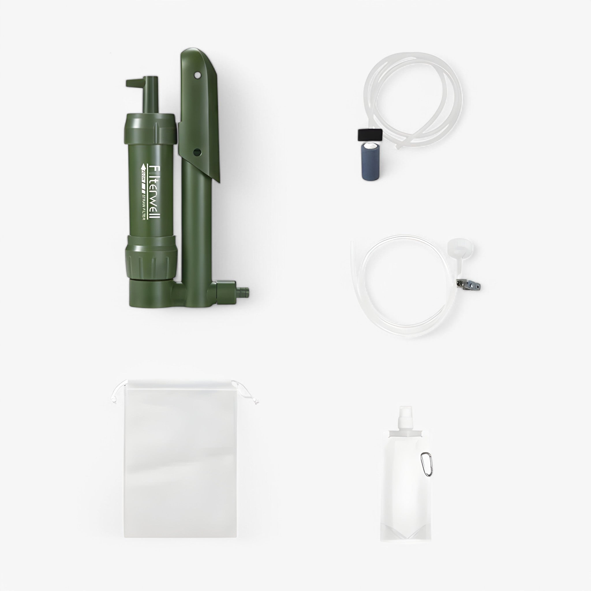 Pompa a Mano Portatile per Filtrare l'Acqua - Purificatore di Bevande Compatto Uomo - Set completo - acqua bevande compact waterfilter compatto draagbare waterfilter drinkwater purifier filtrare filtratie systeem handpomp waterfilter home & garden kampeeraccessoires lichtgewicht waterfilter mano noodwaterfilter outdoor survival uitrusting pompa pompa mano - Concept Palermo