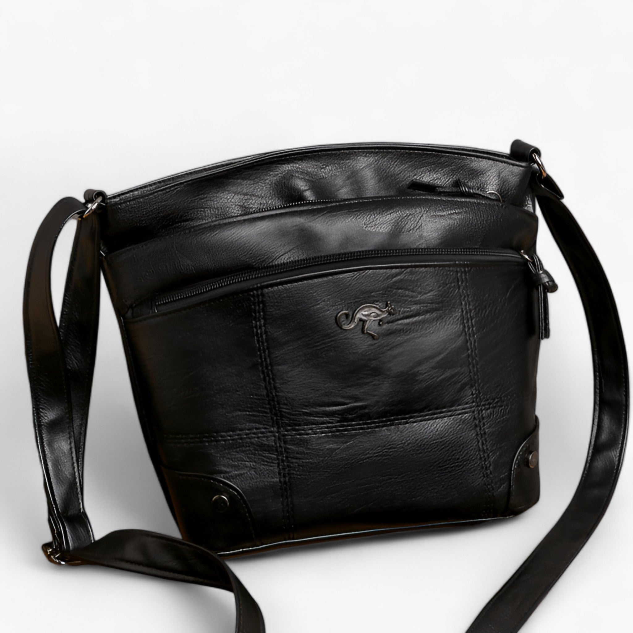 Toli™ - Borsa a tracolla in pelle vintage - Nero - bags borsa Old (Google) old_google pelle toli tracolla vintage - Concept Palermo