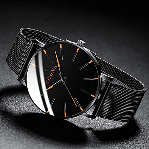 Orologio Elegante Uomo Nero Ultrasottile con Cinturino in Vera Pelle - - BFCM business new_for_google_may orologio orologio business ultrasottile uomo Watches Wristwatch - Concept Palermo