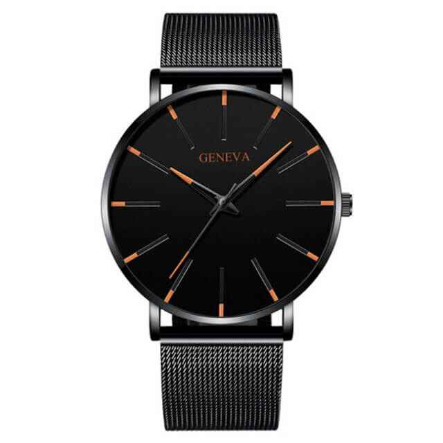 Montre Homme Geneva Quartz Ultra-Fine Argent Acier Inoxydable Élégante Minimaliste 40mm - Noir Orange - acier BFCM business cross-from-marche-lino-15830596419933 Exclusief-tag geneva geneva montre homme inoxydable mince montre New-google new_for_google_may Watches - Concept Palermo