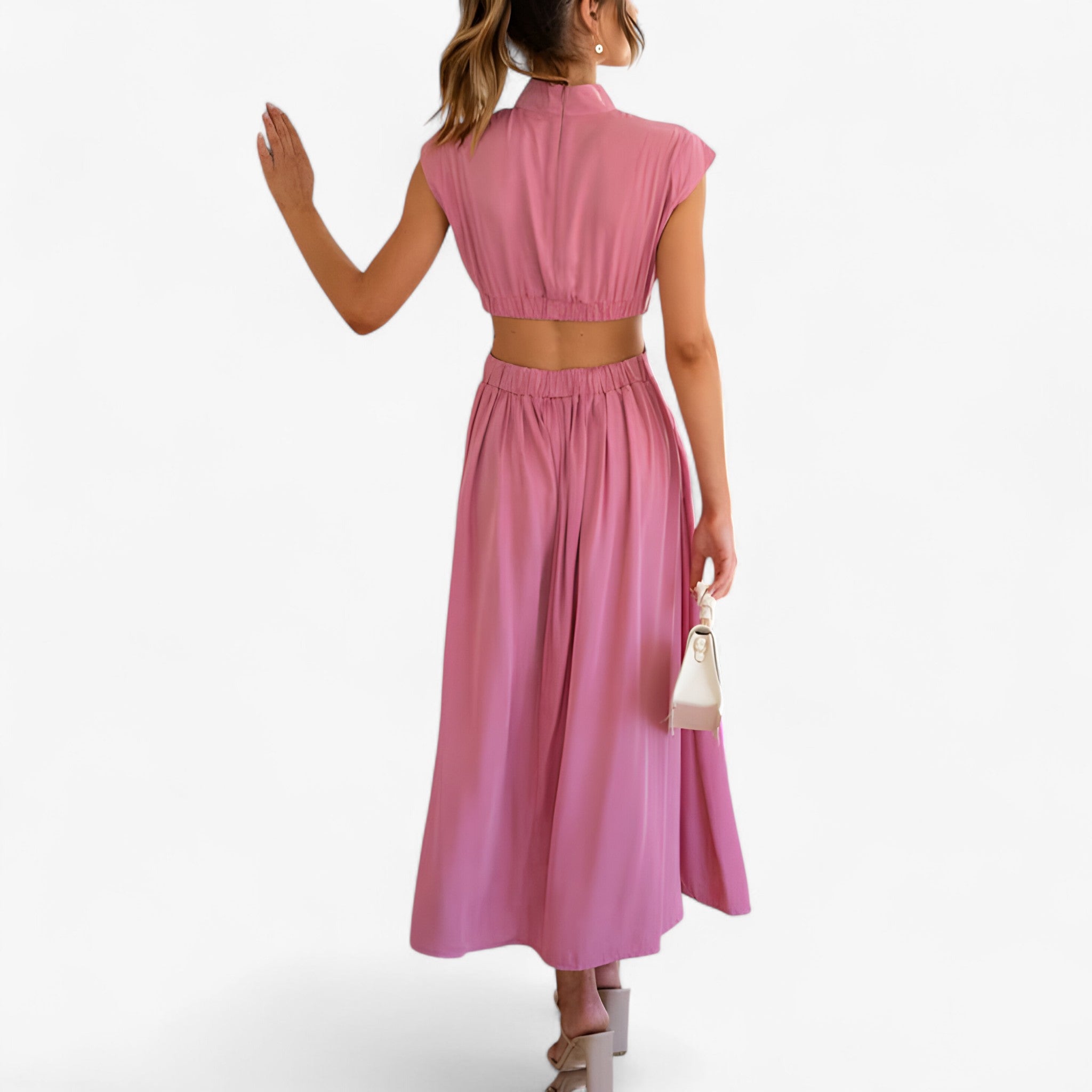 Vestito Donna Elegante a Collo Alto Manica Lunga - Abito Casual Invernale - - donna dresses scollo vestito vestito scollo - Concept Palermo