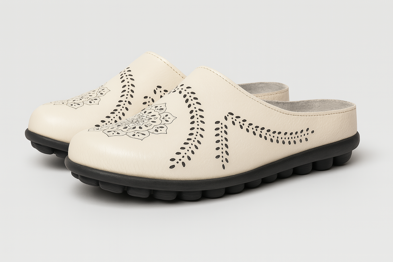 Ciabatte Donna Eleganti Floreali Comfort con Suola Flessibile - Bianco - ciabatte ciabatte donna close sandals donna fashion flessibile Frauen Sandalen motivo Sandals suola women - Concept Palermo