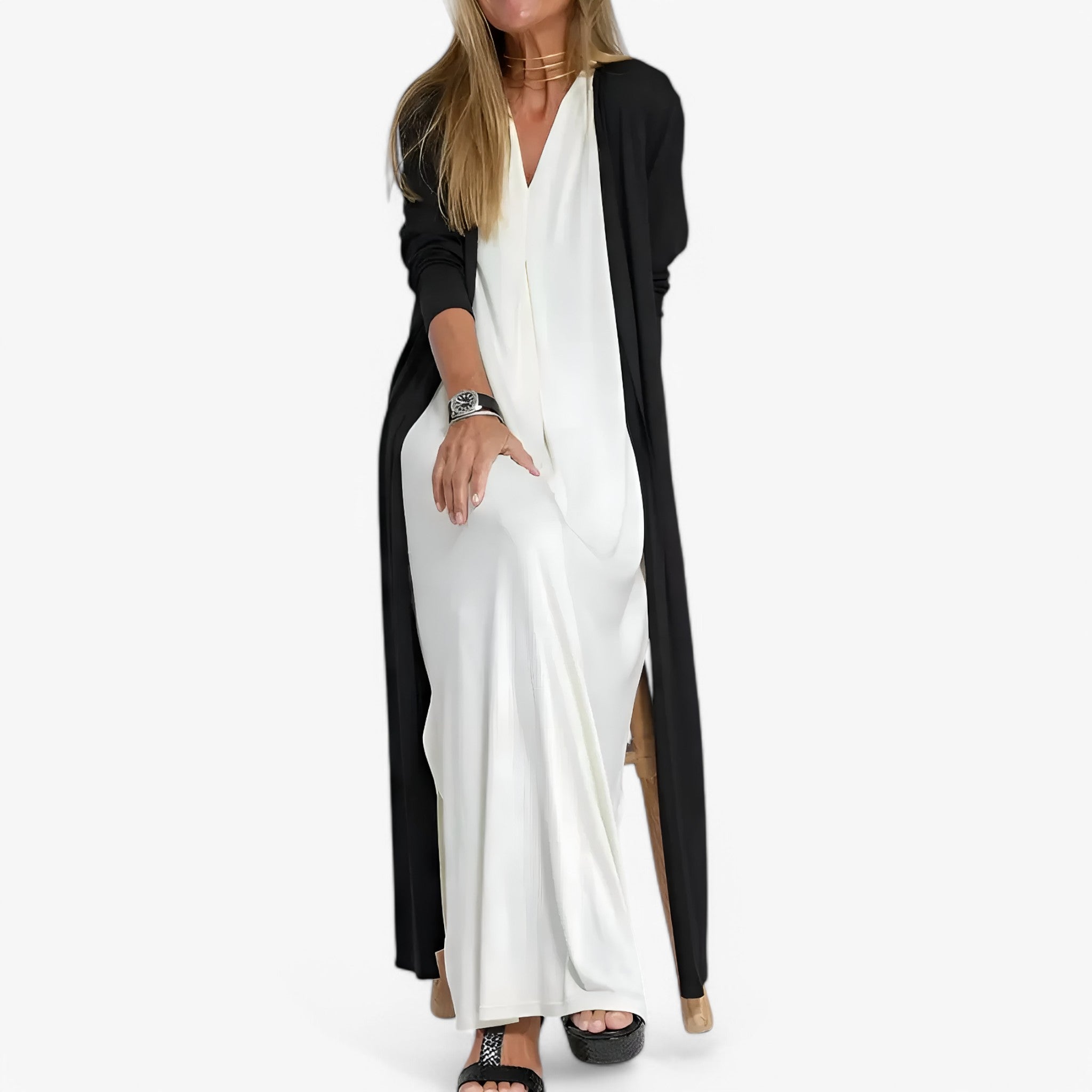 Abito lungo con cardigan in omaggio - Chic e confortevole Donna - - abito abito cardigan cardigan chic confortevole donna dresses omaggio - Concept Palermo