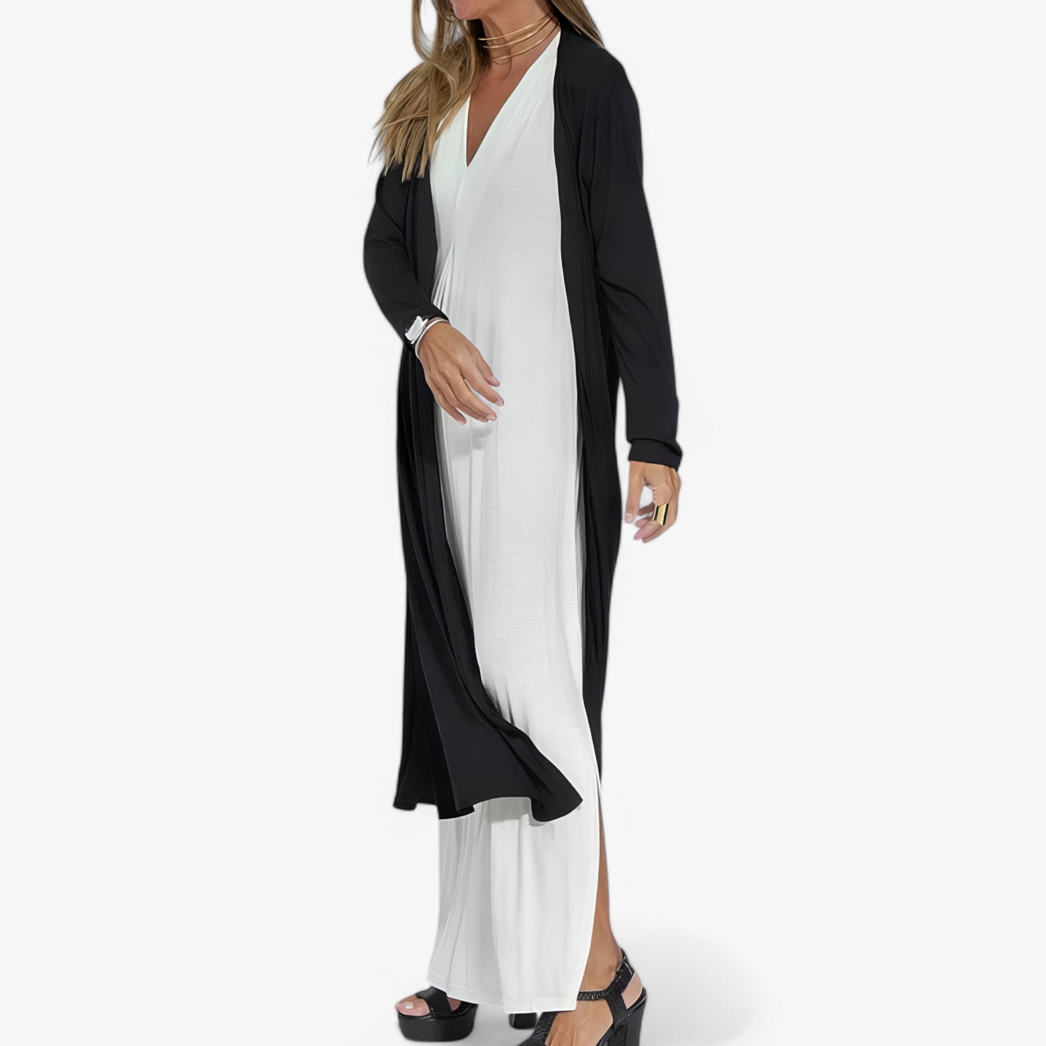 Abito lungo con cardigan in omaggio - Chic e confortevole Donna - - abito abito cardigan cardigan chic confortevole donna dresses omaggio - Concept Palermo