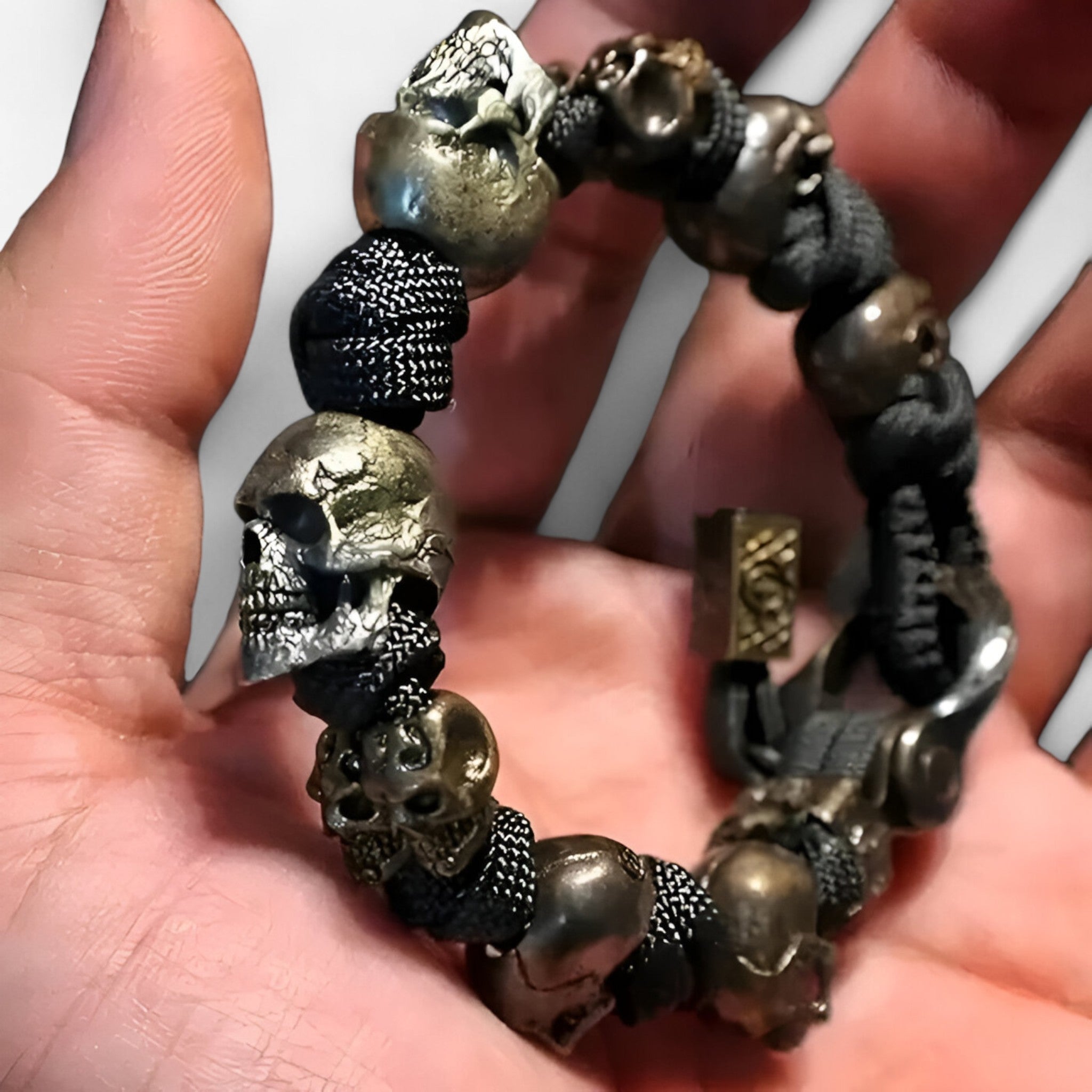 Bracciale Paracord con Teschio d'Argento dell'Esercito Uomo - - bracciale bracciale paracord bracelet for men BRACELETS dell esercito jewelry mens bracelet paracord teschio uomo - Concept Palermo