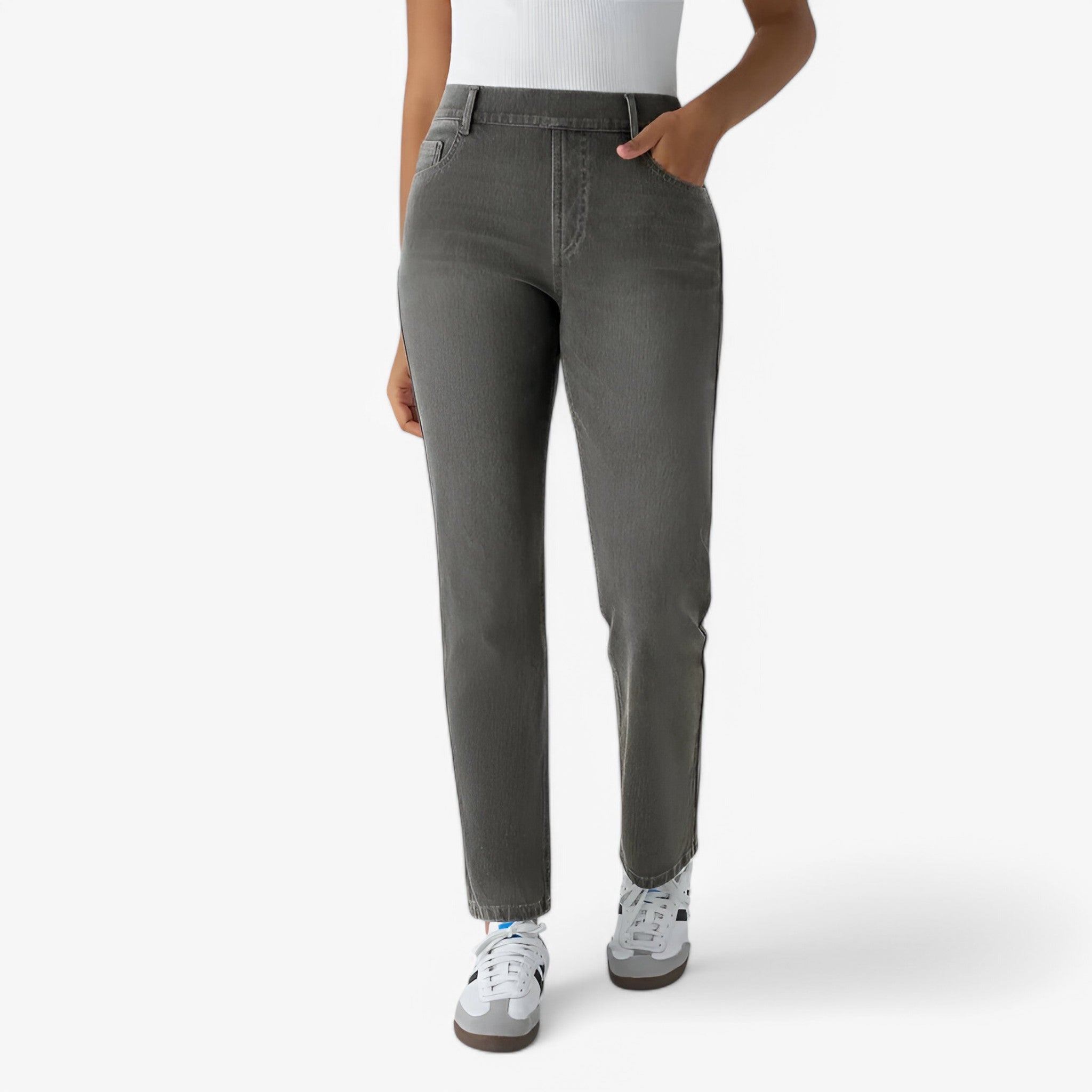 Pantaloni a vita alta - Elasticizzati e Confortevoli Uomo - Nero Denim - alta confortevoli elasticizzati pantaloni pantaloni vita pants uomo vita - Concept Palermo