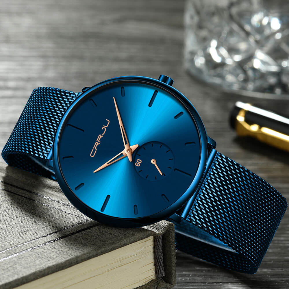 Orologio Uomo Quarzo Lusso Elegante Cinturino Pelle Nero Cassa Acciaio - - all Horloges new_for_google_may orologio orologio quarzo quarzo Stationery uomo watches - Concept Palermo