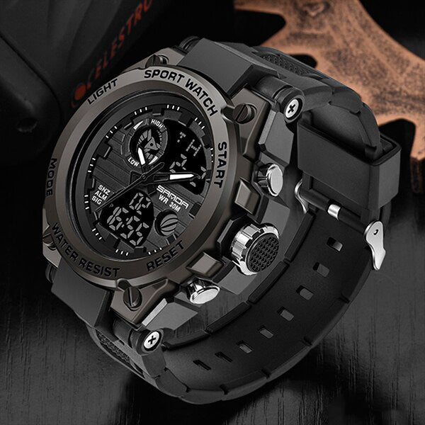 Orologio da Uomo Nero Militare - Impermeabile Analogico Orologio da Polso con Quadrante Multifunzione