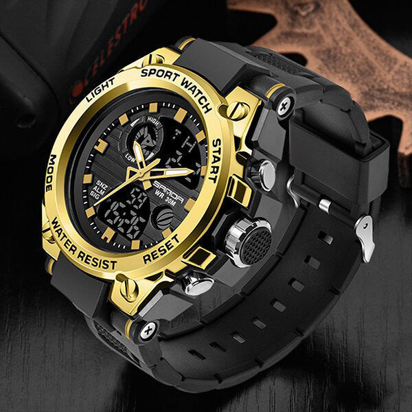 Orologio da Uomo Nero Militare - Impermeabile Analogico Orologio da Polso con Quadrante Multifunzione