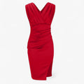 Vestido ajustado con escote en V para mujer