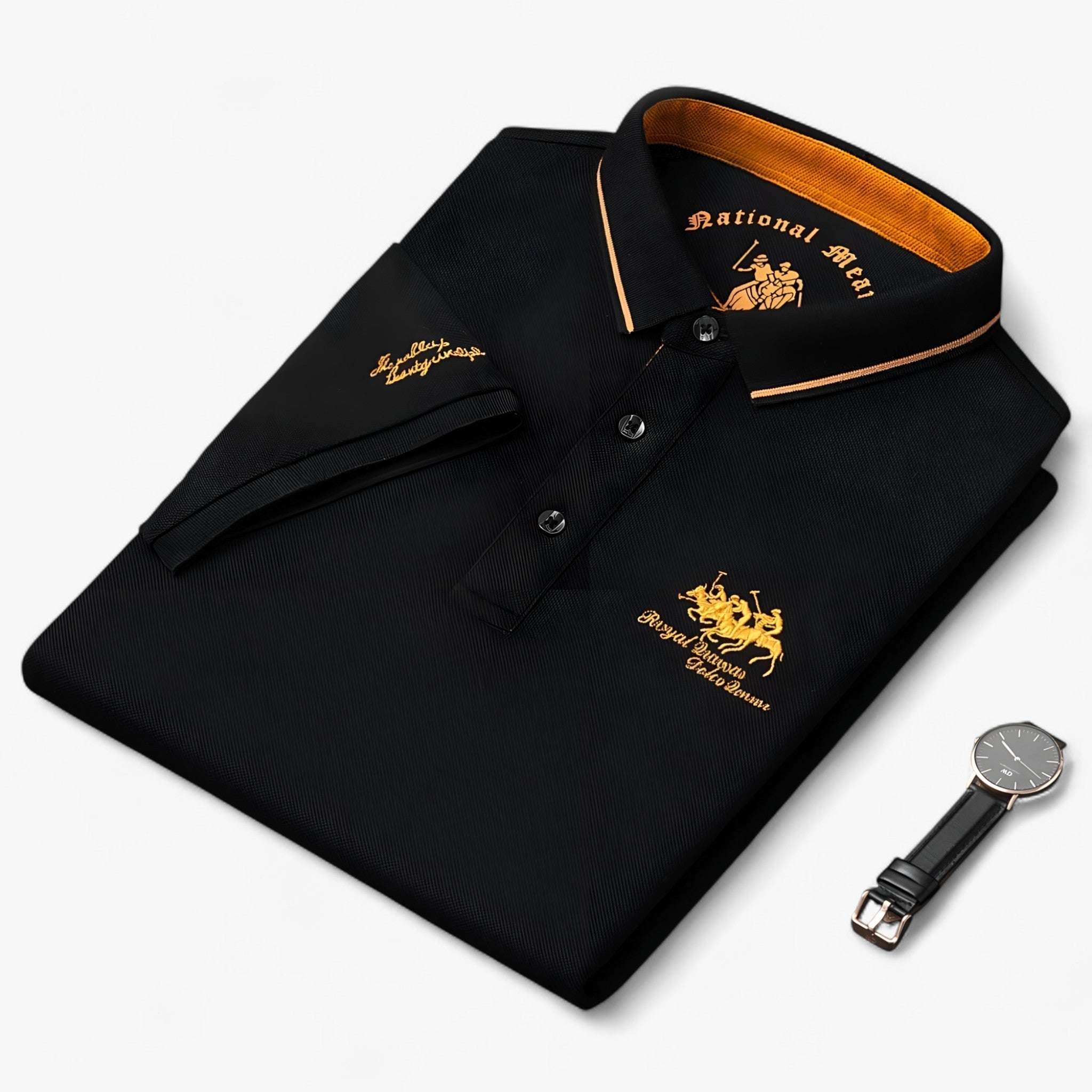 Uomo Polo Nera - Piqué di Cotone Traspirante per Vestibilità Comoda e Durata