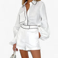 Conjunto de lino blanco para hombre