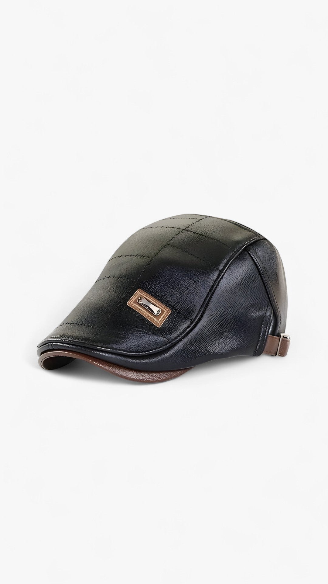 FlatCap™ - Cappello retrò da uomo in pelle (1+1 ) - Nero - 1+1 GRATIS beret cappello caps flatcap FlatCap™ men's hat mens cap pelle retr Retro uomo - Concept Palermo