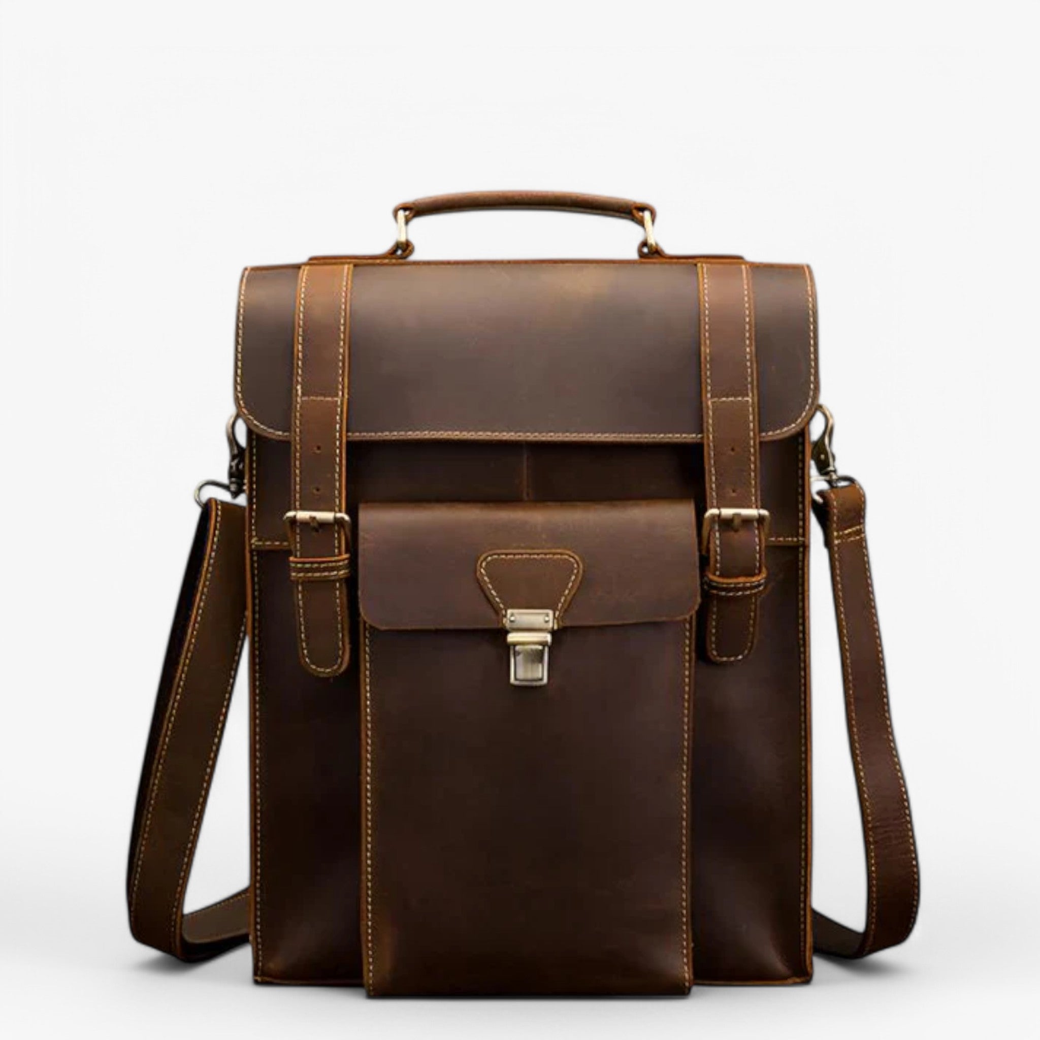 Zaino e valigetta in pelle di lusso Uomo - Marrone - accessoires bags pelle tassen uomo valigetta zaino zaino valigetta - Concept Palermo