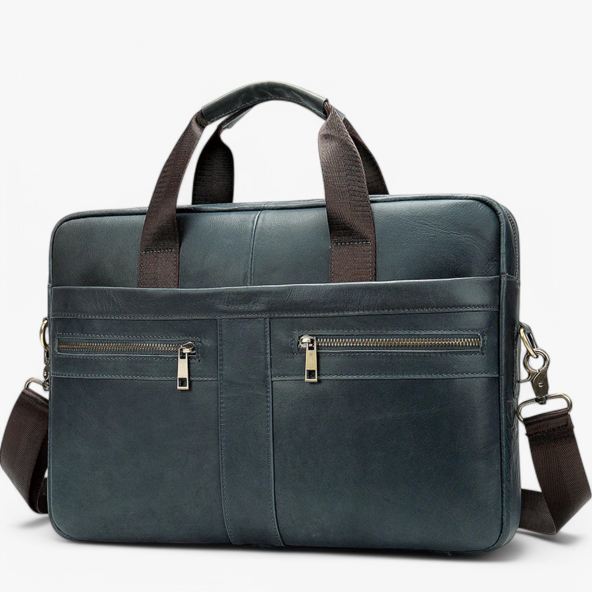Borsa Uomo Nera in Vera Pelle Elegante a Tracolla/Mano, Lavoro/Casual - - bags borsa borsa vera Men's Fashion nera pelle uomo vera - Concept Palermo
