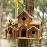 Handgemaakte Vogelhuisje met 6 Gaten Rood Goud