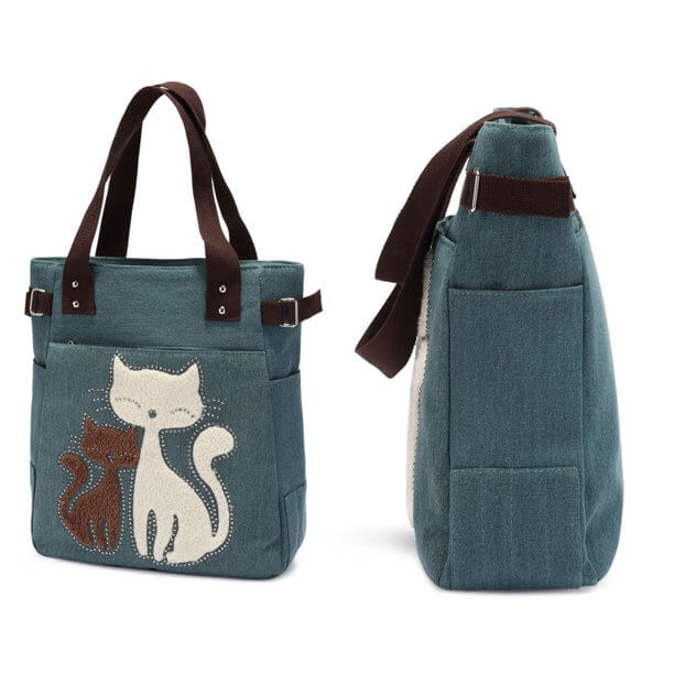 Borsa in tela Cat ricamata Uomo - - Bags borsa borsa tela ricamata tela uomo - Concept Palermo
