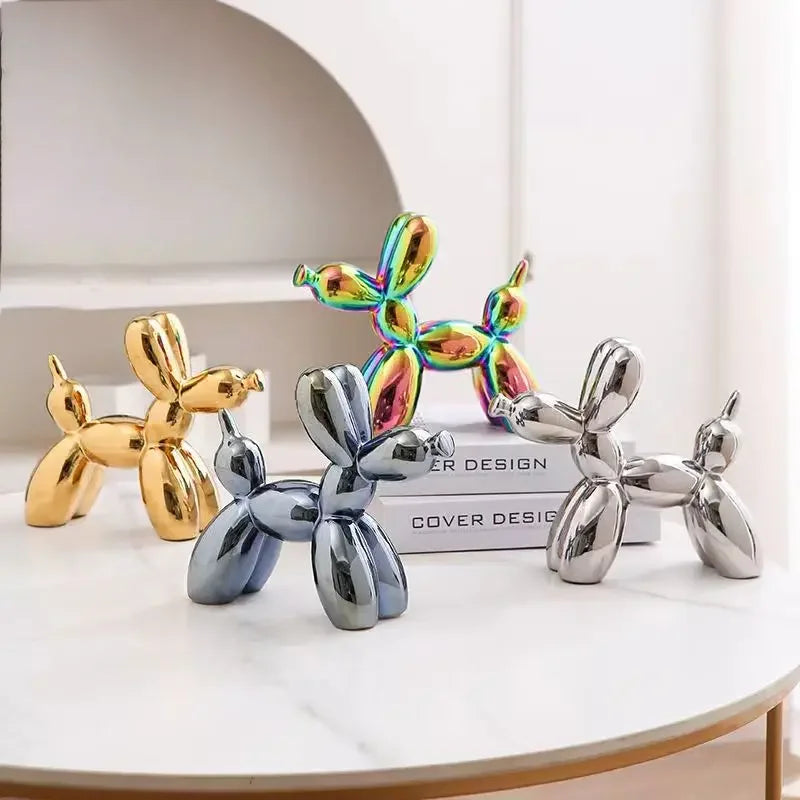 Scultura Cane Pallone PuffyPooch - Decorazione Moderna in Resina Lucida - - cane home home & garden pallone puffypooch scultura - Concept Palermo