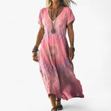 Vintage damesjurk met uitlopende rok, zomerse gradient, elegante avondjurk