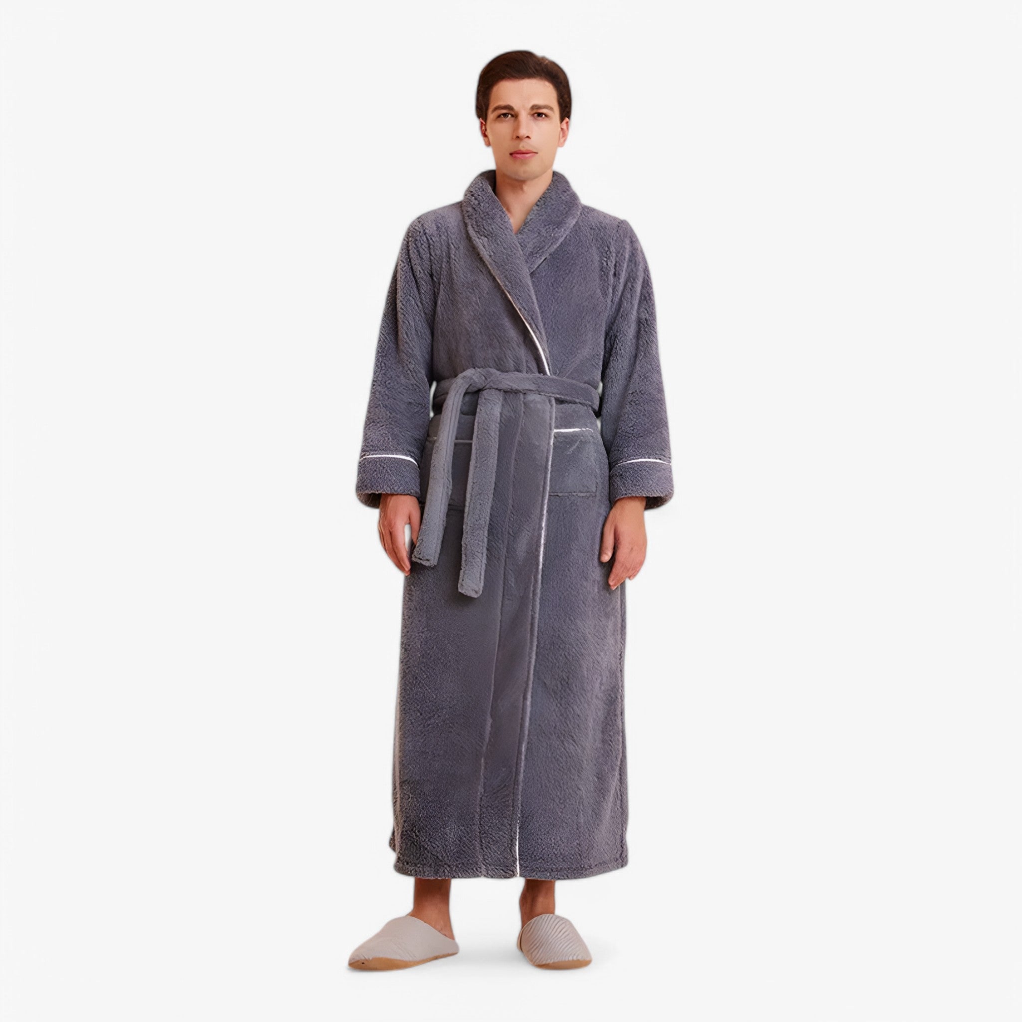 Accappatoio Uomo/Donna in Spugna di Cotone Morbido con Cappuccio, Taglie S-XL - Maschio grigio scuro - accappatoio Home Decor robes - Concept Palermo