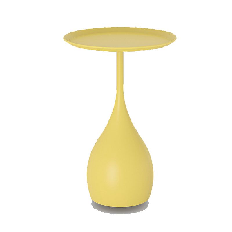 Tavolo Rotondo in Metallo con Base - Tavolino Medievale in Stile Moderno Lino Uomo - Giallo - base end tables home home & garden lino medievale metallo rotondo side table stile table tavolino - Concept Palermo