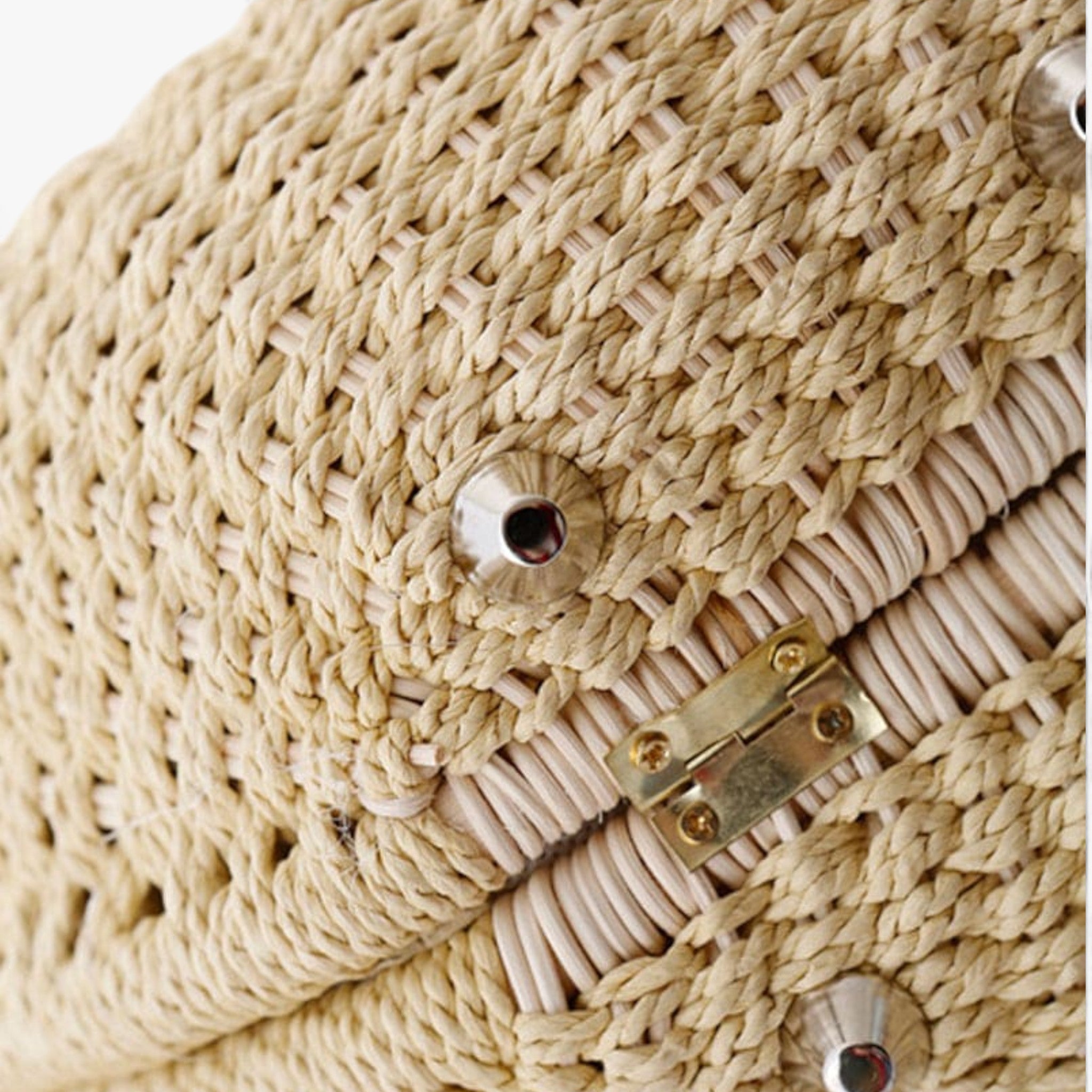 Borsa a Tracolla Donna in Rattan Naturale, Elegante Borsa Estiva da Spiaggia con Chiusura Sicura - - Bags borsa borsa rattan donna handbags rattan rattan bags Tassen women bags Women's handbags - Concept Palermo