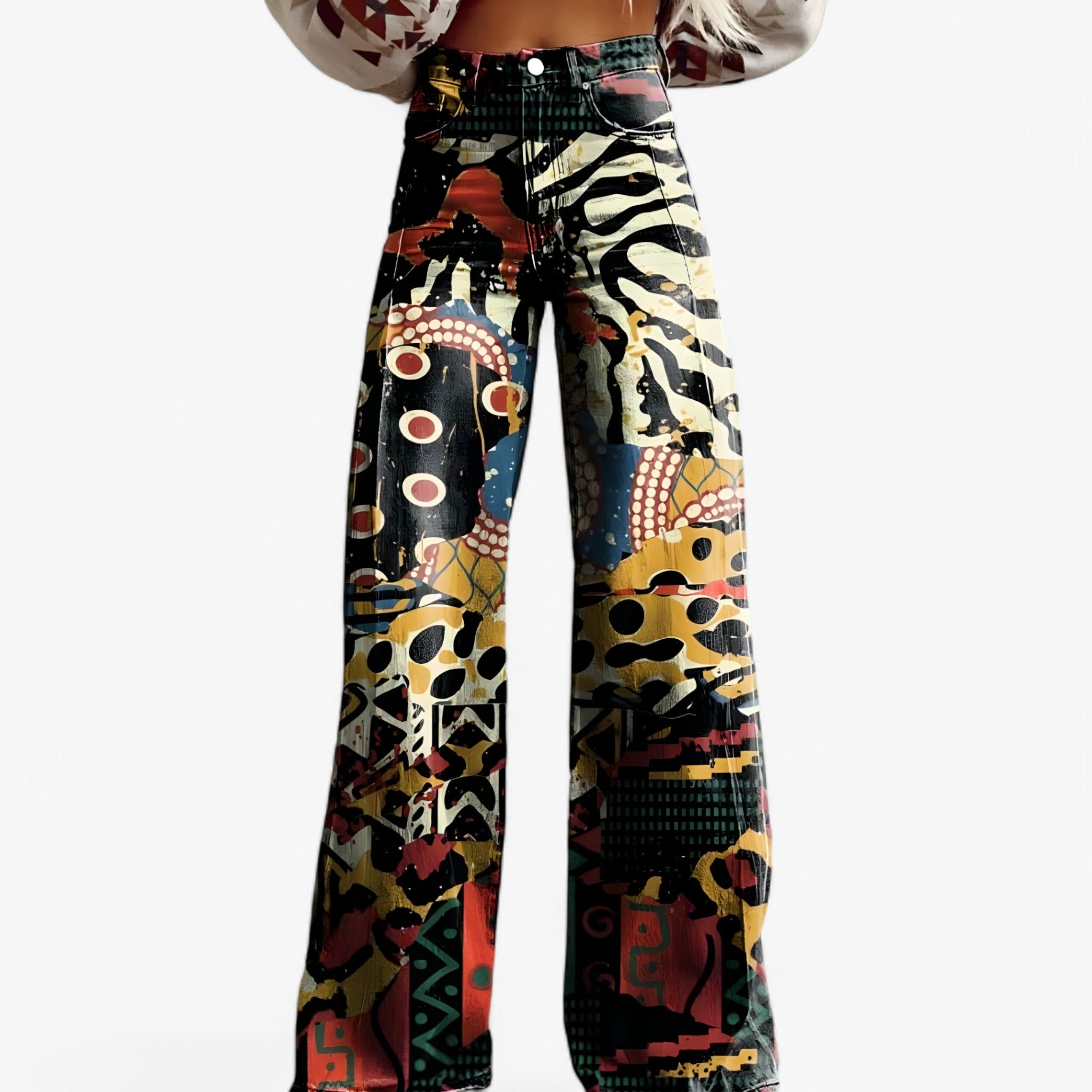 Pantaloni a gamba larga - Casual e alla moda Uomo - Azteco - alla casual gamba larga moda pantaloni pantaloni gamba pants - Concept Palermo